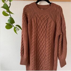 Cozy Cable Knit Sweater Dress